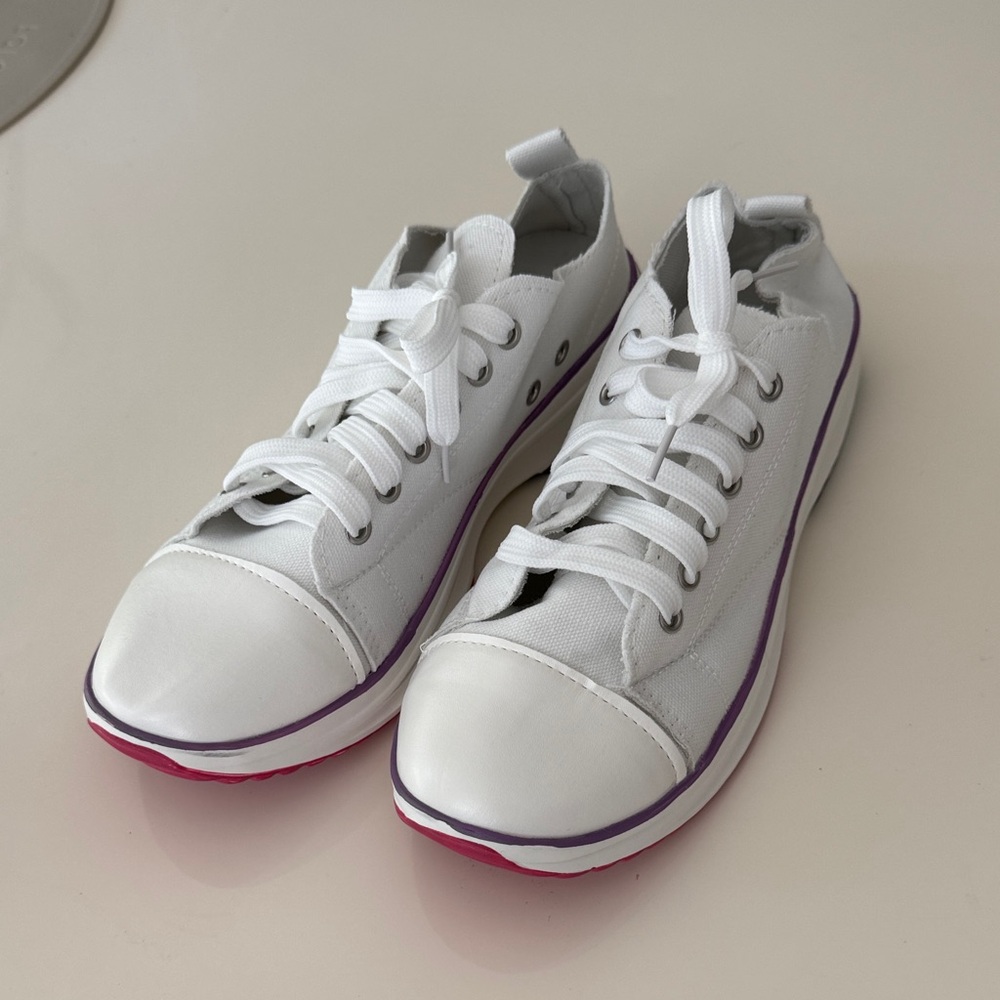 White and Pink Women's Sneakers